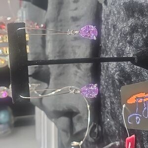 NWT Amethyst and Sterling Silver Wire Earrings from Artinfinitum.art Boutique
